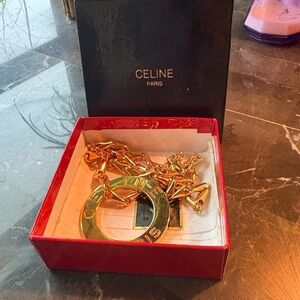 Celine Gold and Green Statement Necklace